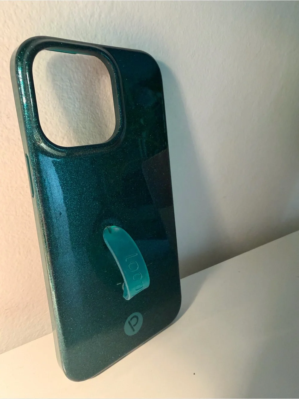 Loopy Case Emerald Sparkle Phone Case with Loop - Emerald Green 14 Pro Max